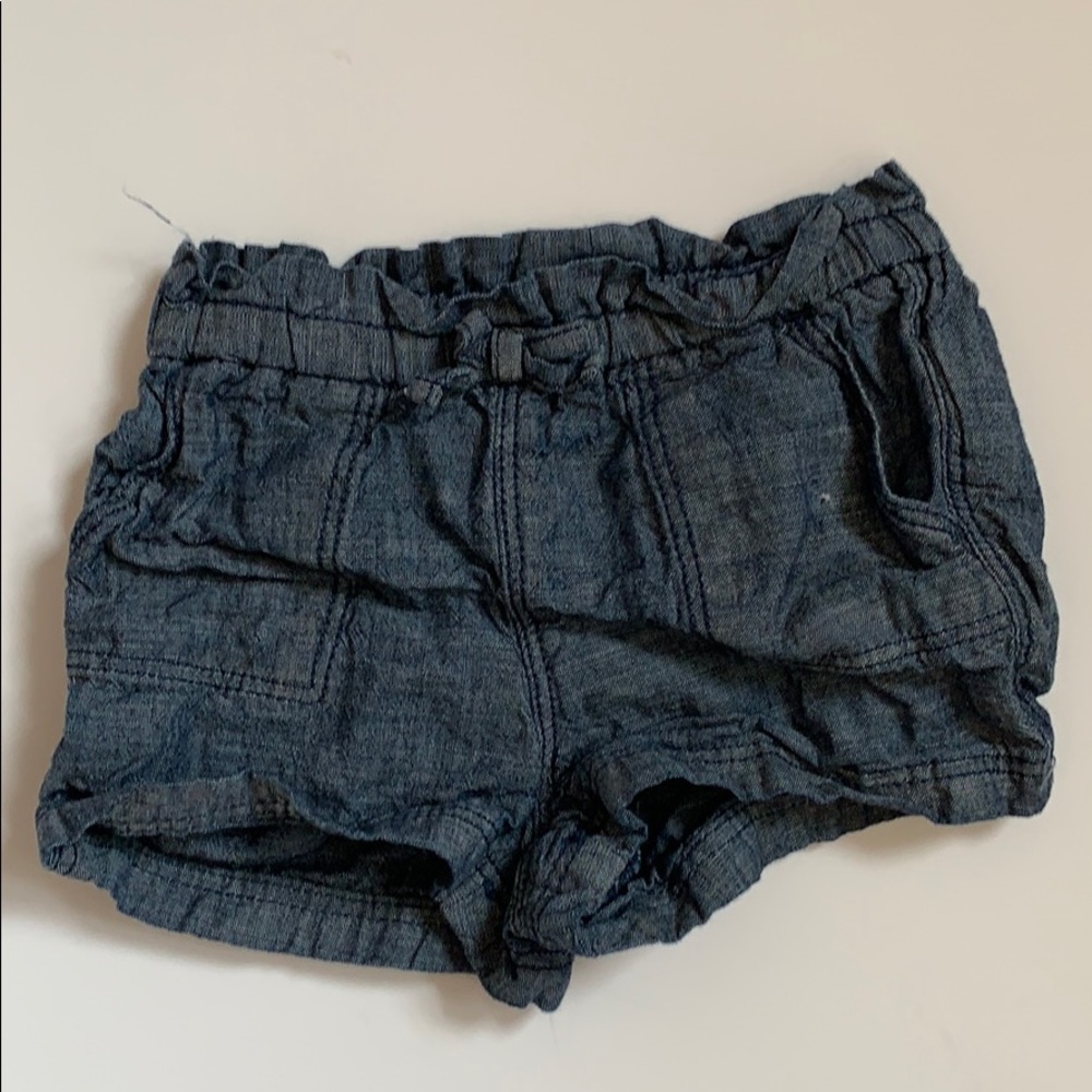 Denim linen shorts